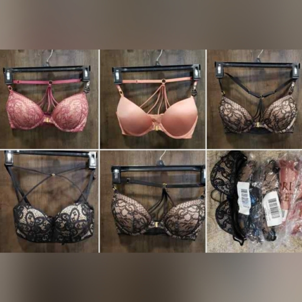 5 Victoria's Secret Bombshell add 2 cup sizes bras. 32C